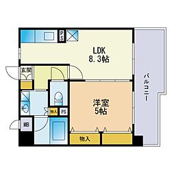 カマラード吉塚 1LDKの間取図画像