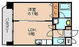 グレースコート九大病院前 1LDKの間取図画像