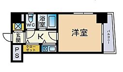 ドミ・エスポワール箱崎6 1Kの間取図画像