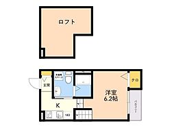 プリムローズ吉塚 ワンルームの間取図画像