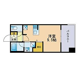 エンクレスト博多イーストパーク ワンルームの間取図画像