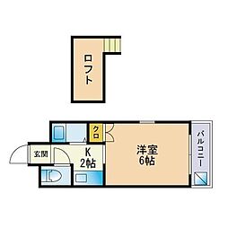ウイングプラザ 1Kの間取図画像