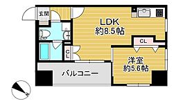 エフパルク県庁前 1LDKの間取図画像