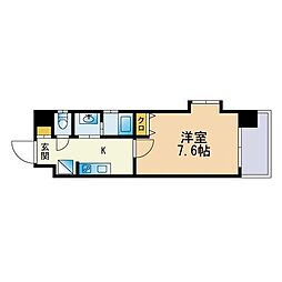 グランクリュ箱崎 1Kの間取図画像