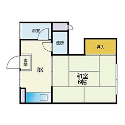 サンコーポ中村 1DKの間取図画像
