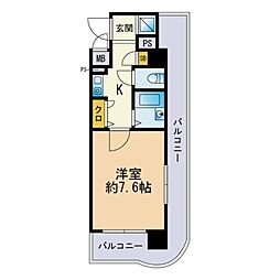ライオンズステーションプラザ箱崎 1Kの間取図画像