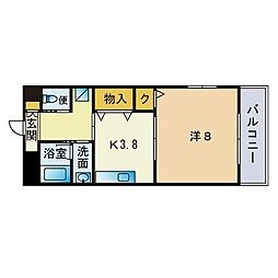 リッチフィールド・アズサ 1Kの間取図画像