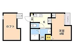 クレオ二又瀬壱番館 ワンルームの間取図画像