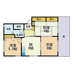 エルミタージュ坪見弐番館H 3DKの間取図画像