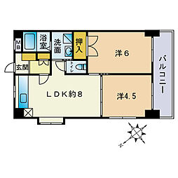 アメニティ丸善 2LDKの間取図画像