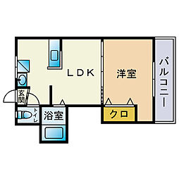 平野ビル 2Kの間取図画像