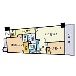 アイランドシティインフィニガーデンS棟 2LDKの間取図画像