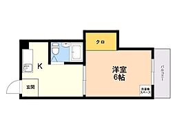 ＰＨＯＥＮＩＸ香椎参道 3階1Kの間取り