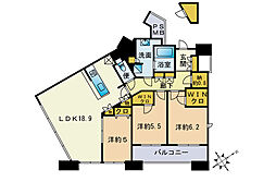 センターマークスタワー 3LDKの間取図画像