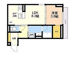 D-ROOM松香台 1LDKの間取図画像