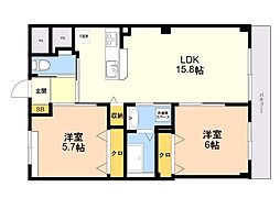 Ｗｅａｌｔｈ　Ｃｏｍｆｏｒｔ　新宮 5階2LDKの間取り