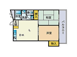 ユートピア八田 2LDKの間取図画像