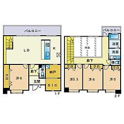 ルネッサンス21千早 4LDKの間取図画像
