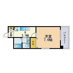 BBS古賀駅前 1Kの間取図画像