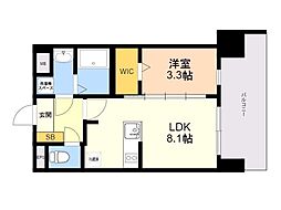 ブランシエスタ千早RJR 1LDKの間取図画像