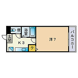 レジデンス香住ヶ丘 1Kの間取図画像