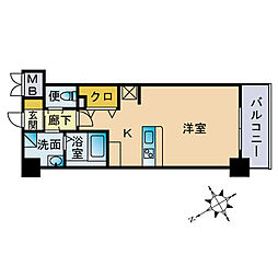LUXCAS香椎浜 ワンルームの間取図画像