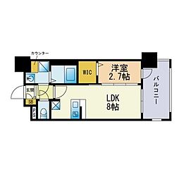 グランフォーレ千早プレミア 1LDKの間取図画像
