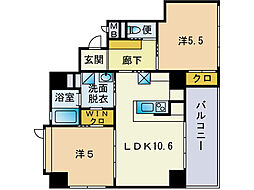 HAYASHIBLD 2LDKの間取図画像