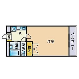 コモド柏原1 1Kの間取図画像