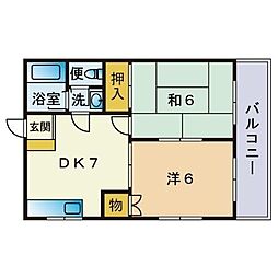 JOビル 2DKの間取図画像