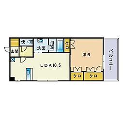 プレジュール大橋 1LDKの間取図画像