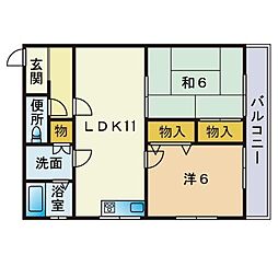 法城ビル 2LDKの間取図画像