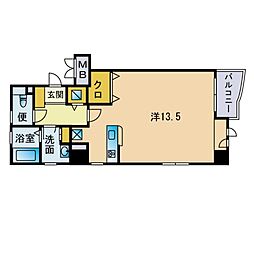 セレステ筑紫丘 1Kの間取図画像