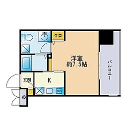 S-FORT高宮 1Kの間取図画像