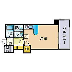 グレース高宮 ワンルームの間取図画像