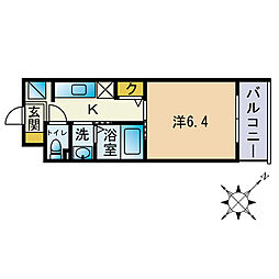 BROOKLYN HEIGHTS 1Kの間取図画像