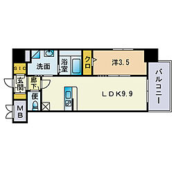 ウィークス シスイ 1LDKの間取図画像