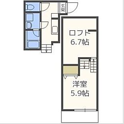 エルカンファウーノ 1Kの間取図画像