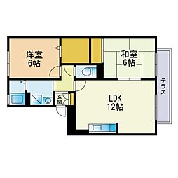 ボヌール藤 2LDKの間取図画像