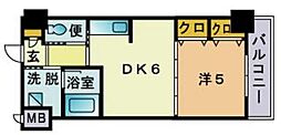 ヴィアーレ大橋 1DKの間取図画像