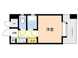 ピュアドーム高宮アーネスト 1Kの間取図画像