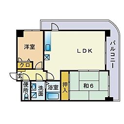 アルカンシェル長丘 2LDKの間取図画像