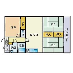 玉川マンション 3LDKの間取図画像