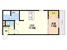 ロイヤル大橋駅前 1LDKの間取図画像