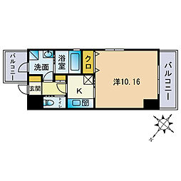 パサージュ野間 1Kの間取図画像