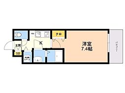 Residence TAKAMIYA 1Kの間取図画像