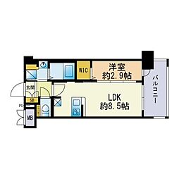 グランフォーレ大橋プレミア 1LDKの間取図画像