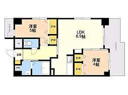 ビバリーロデオ 2LDKの間取図画像