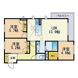 クラス姪浜 3LDKの間取図画像