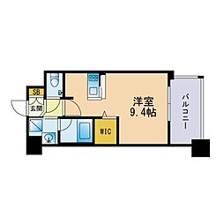 エンクレスト姪浜 ワンルームの間取図画像